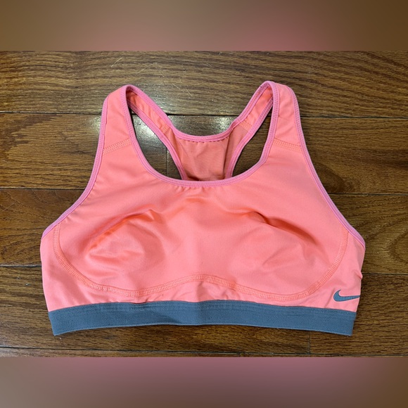 Nike Dri-Fit Coral Racerback Sports Bra Women’s Small Grey Band Preowned - Picture 3 of 5
